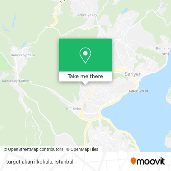 how to get to turgut akan ilkokulu in sariyer by bus cable car or metro