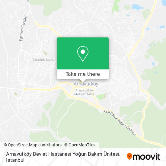 Arnavutköy Devlet Hastanesi Yoğun Bakım Ünitesi map