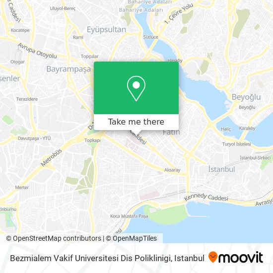 Bezmialem Vakif Universitesi Dis Poliklinigi map