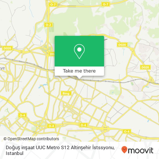 Doğuş inşaat UUC Metro S12  Altinşehir İstssyonu map