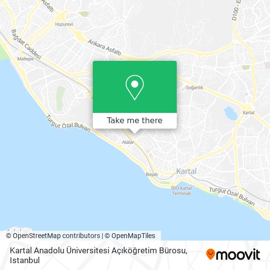 Kartal Anadolu Üniversitesi Açıköğretim Bürosu map