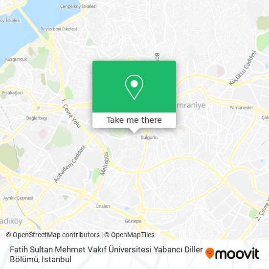 Fatih Sultan Mehmet Vakıf Üniversitesi Yabancı Diller Bölümü map
