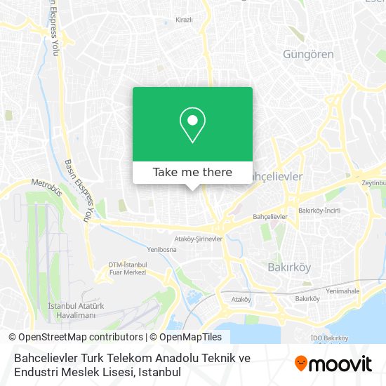 Bahcelievler Turk Telekom Anadolu Teknik ve Endustri Meslek Lisesi map
