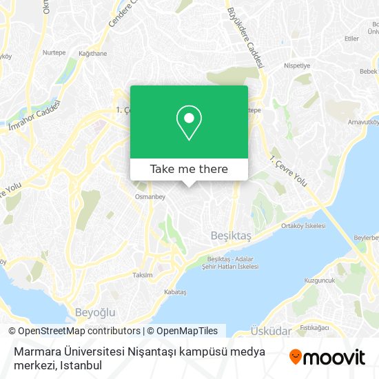Marmara Üniversitesi Nişantaşı kampüsü medya merkezi map
