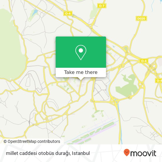 millet caddesi otobüs durağı map