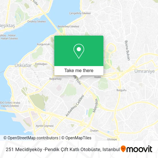 251 Mecidiyeköy -Pendik Çift Katlı Otobüste map