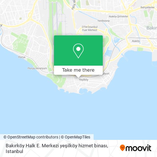 Bakırköy Halk E. Merkezi yeşilköy hizmet binası map