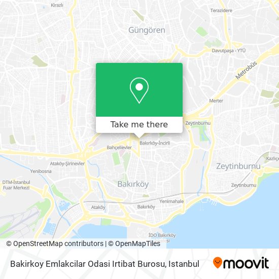 Bakirkoy Emlakcilar Odasi Irtibat Burosu map