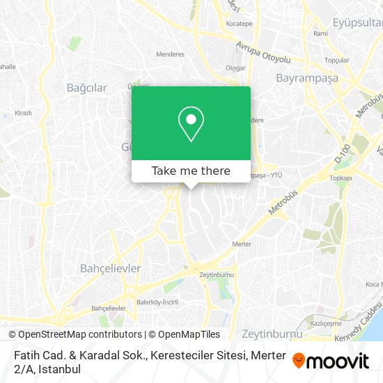Fatih Cad. & Karadal Sok., Keresteciler Sitesi, Merter 2 / A map