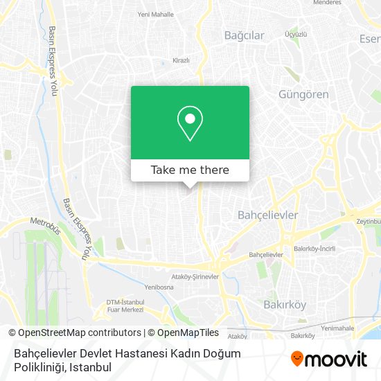 Bahçelievler Devlet Hastanesi  Kadın Doğum Polikliniği map