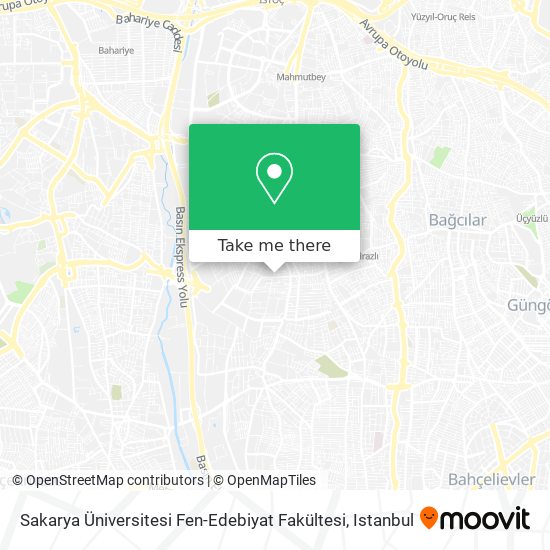Sakarya Üniversitesi Fen-Edebiyat Fakültesi map