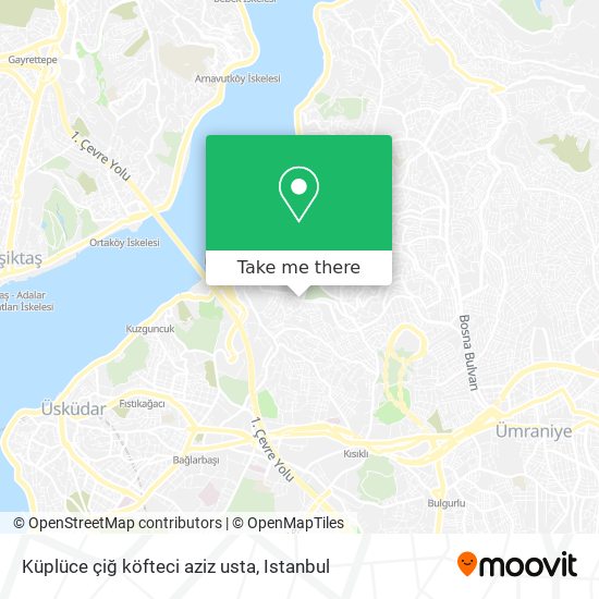 Küplüce çiğ köfteci aziz usta map