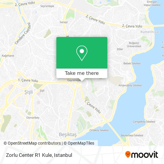 Zorlu Center R1 Kule map