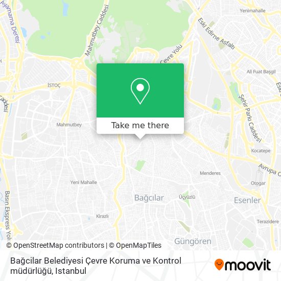 Bağcilar Belediyesi Çevre Koruma ve Kontrol müdürlüğü map