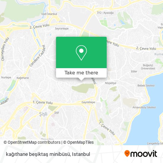 kağıthane beşiktaş minibüsü map