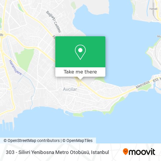 303 - Silivri Yenibosna Metro Otobüsü map
