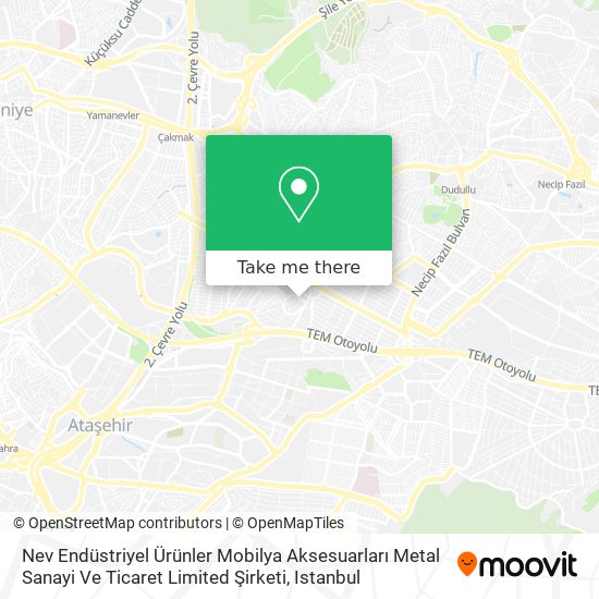 Nev Endüstriyel Ürünler Mobilya Aksesuarları Metal Sanayi Ve Ticaret Limited Şirketi map