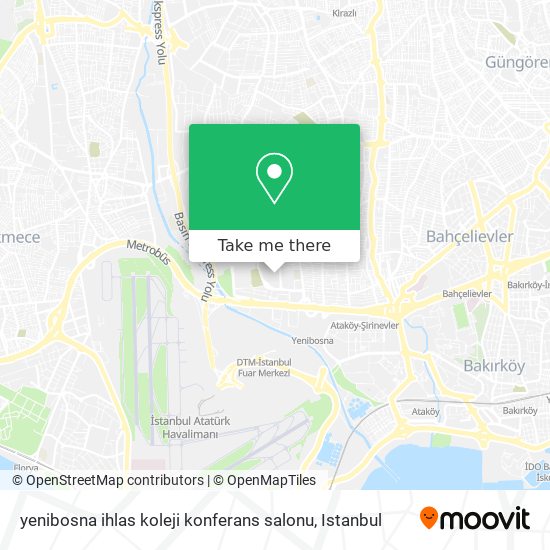 yenibosna ihlas koleji konferans salonu map