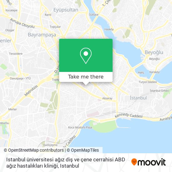 Istanbul üniversitesi ağız diş ve çene cerrahisi  ABD ağız hastalıkları kliniği map