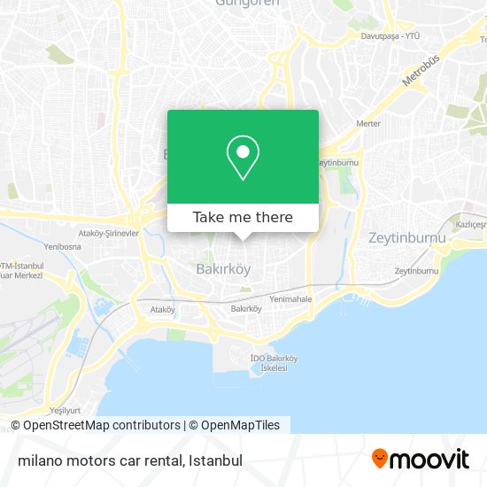 how to get to milano motors car rental in bakirkoy by bus metro cable car or train