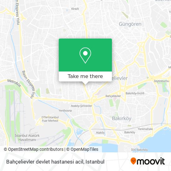 Bahçelievler devlet hastanesi acil map