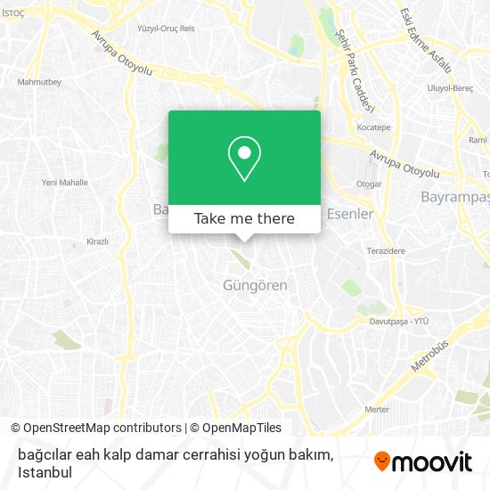 bağcılar eah kalp damar cerrahisi yoğun bakım map