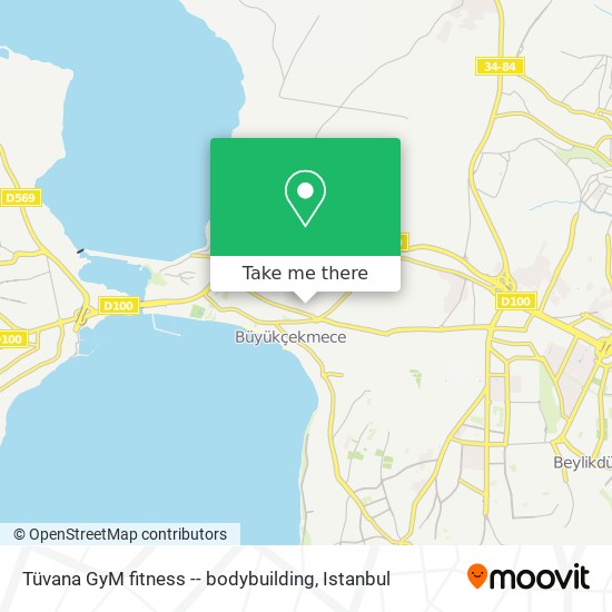 how to get to tuvana gym fitness bodybuilding in buyukcekmece by bus or cable car