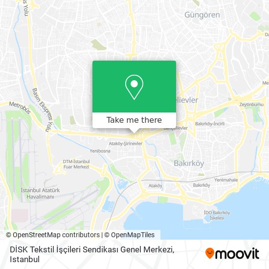 DİSK Tekstil İşçileri Sendikası Genel Merkezi map