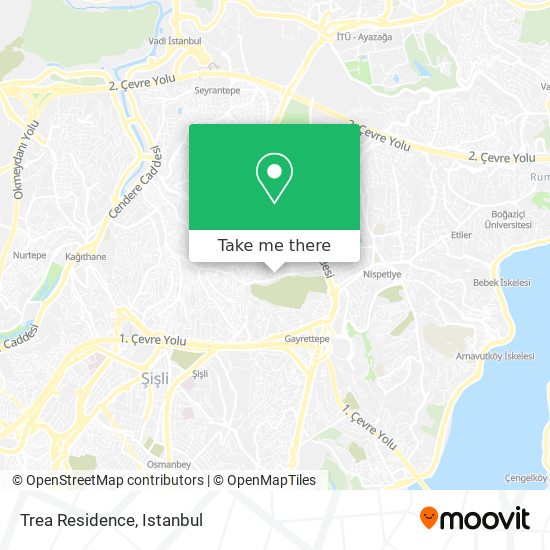 how to get to trea residence in kagithane by bus cable car or metro