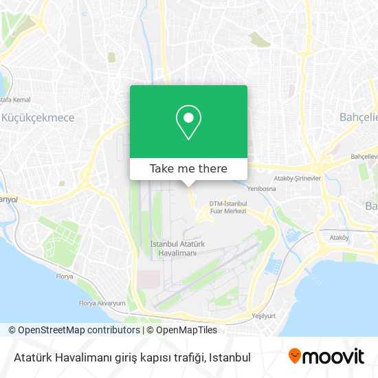 Atatürk Havalimanı giriş kapısı trafiği map