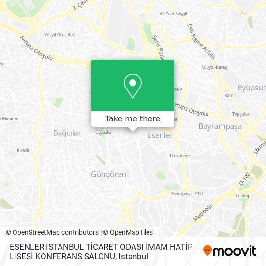 ESENLER İSTANBUL TİCARET ODASI İMAM HATİP LİSESİ KONFERANS SALONU map