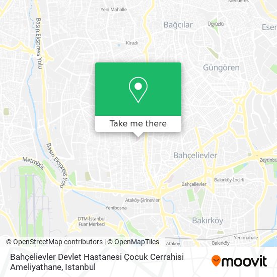 Bahçelievler Devlet Hastanesi Çocuk Cerrahisi Ameliyathane map