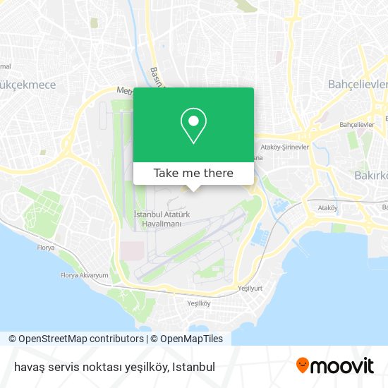 havaş servis noktası yeşilköy map