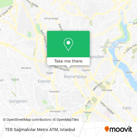 TEB Sağmalcılar Metro ATM map