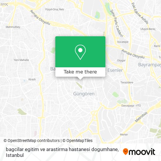 bagcilar egitim ve arastirma hastanesi dogumhane map