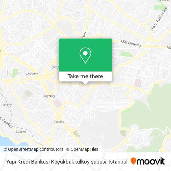 Yapı Kredi Bankası Küçükbakkalköy şubesi map