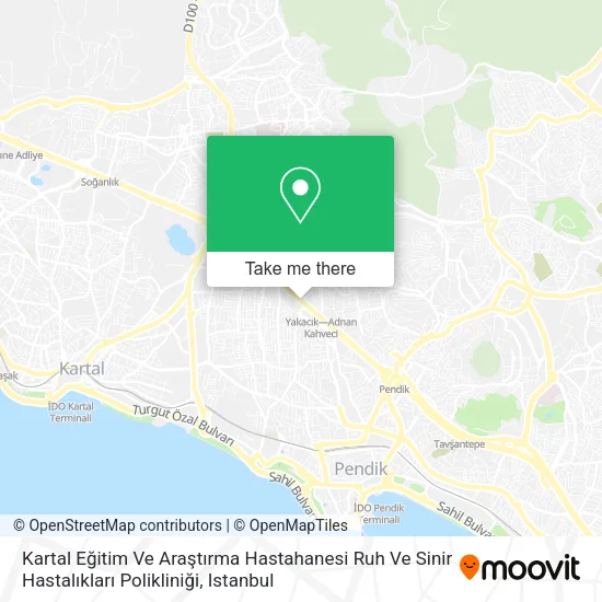 Kartal Eğitim Ve Araştırma Hastahanesi Ruh Ve Sinir Hastalıkları Polikliniği map
