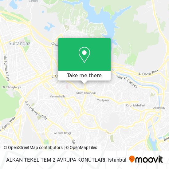 ALKAN TEKEL TEM 2 AVRUPA KONUTLARI map