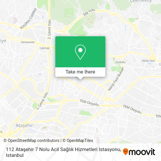 112 Ataşehir 7 Nolu Acil Sağlık Hizmetleri Istasyonu map