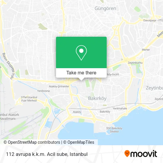 112 avrupa k.k.m. Acil sube map