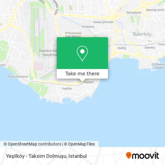 Yeşilköy - Taksim Dolmuşu map