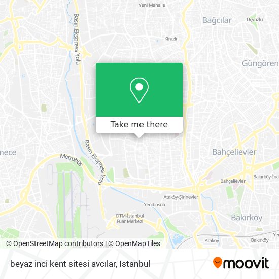 beyaz inci kent sitesi avcılar map