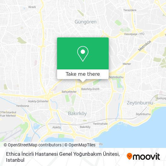 Ethica İncirli Hastanesi Genel Yoğunbakım Ünitesi map