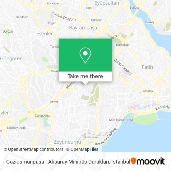 Gaziosmanpaşa - Aksaray Minibüs Durakları map