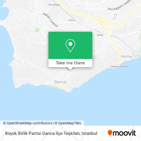 Büyük Birlik Partisi Darıca İlçe Teşkilatı map