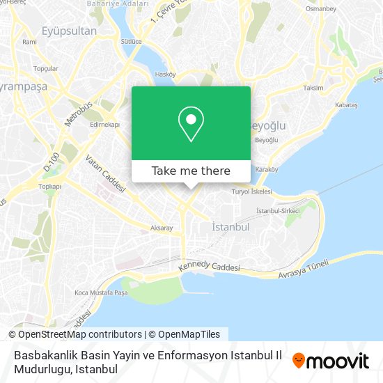 Basbakanlik Basin Yayin ve Enformasyon Istanbul Il Mudurlugu map