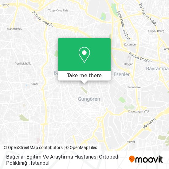 Bağcilar Egitim Ve Araştirma Hastanesi Ortopedi Polikliniği map