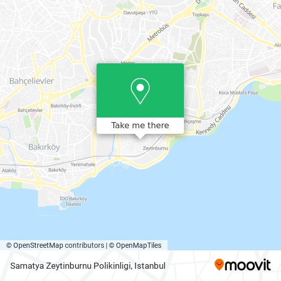 Samatya Zeytinburnu Polikinligi map