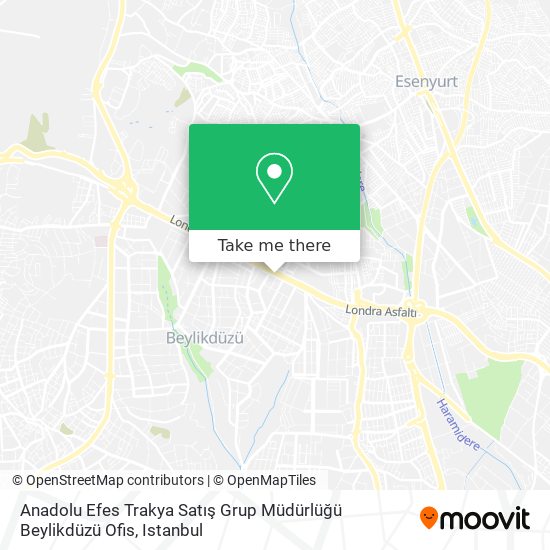 Anadolu Efes Trakya Satış Grup Müdürlüğü Beylikdüzü Ofis map