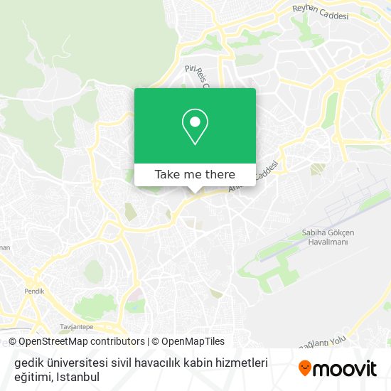gedik üniversitesi sivil havacılık kabin hizmetleri eğitimi map